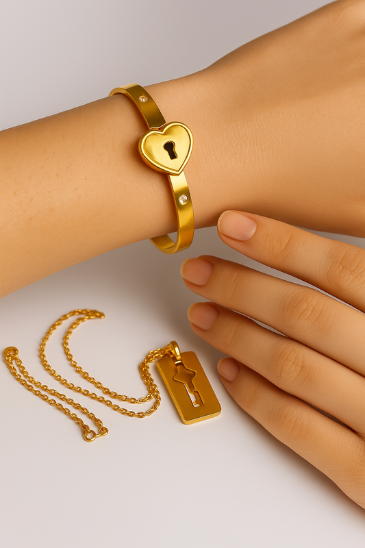 LuXxy.Shop- "Key of My Heart"Duo Set BRACELET (Gold Plated)