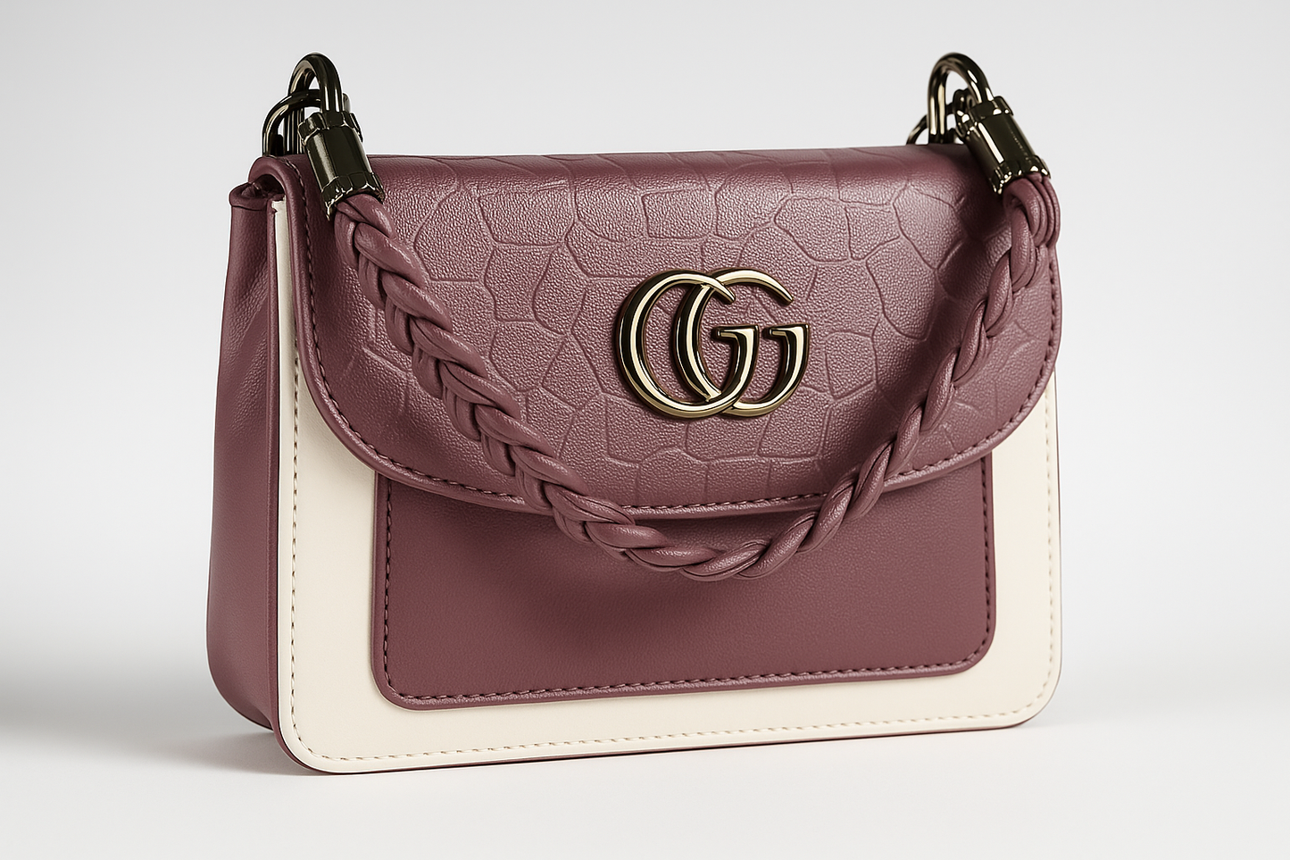 LuXXy.shop - Flap Leather Hand Bag - Dual Tone Finish