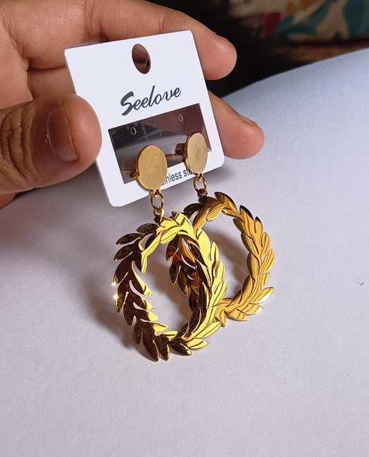 Pure Gold Plated Leafy Earrings - LuXxy.shop